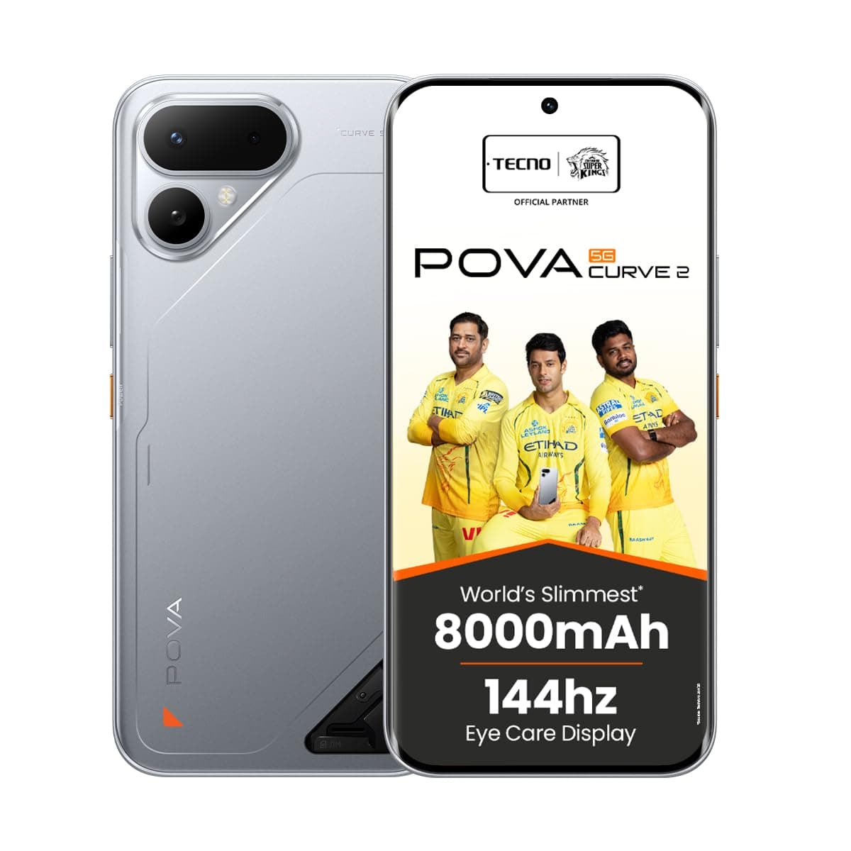 Tecno Pova Curve 2 5G (Melting Silver, 8GB RAM, 128GB Storage)