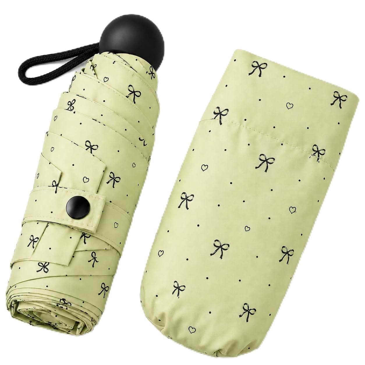 KEEKOS Umbrella for Women | Umbrellas for Men | UV Coated 3 Fold Umbrella for Rain with Auto Open and Close Small Printed Folding Travel-Foldable Windshield (Green)