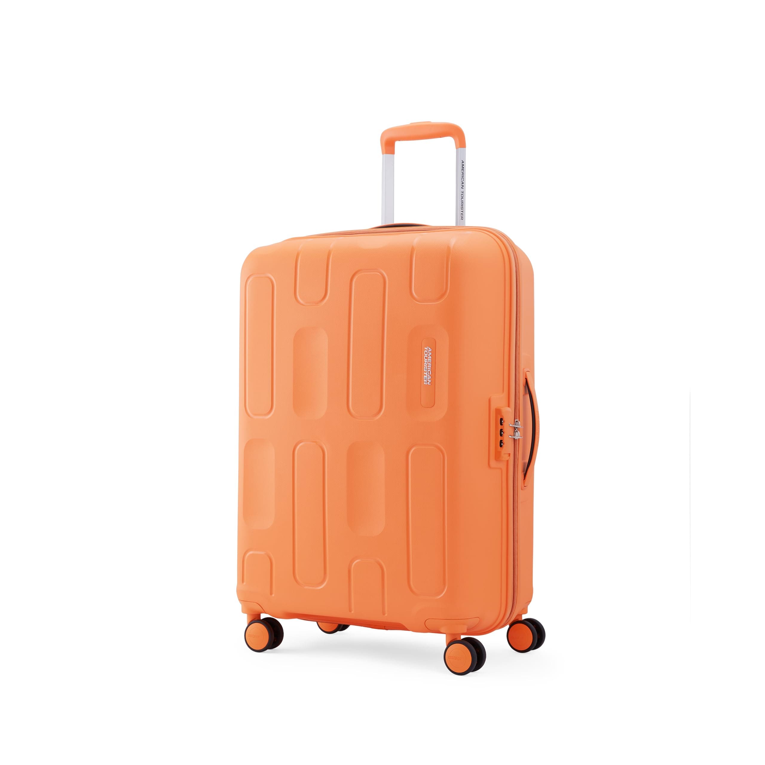 American Tourister Ivy 2.0|Medium Size Check-in Spinner Trolley Bag (68 cm)|360° 8 Wheel Travel Luggage|Hard Case Polypropylene (PP) Suitcase|Combination Lock|Tan Orange