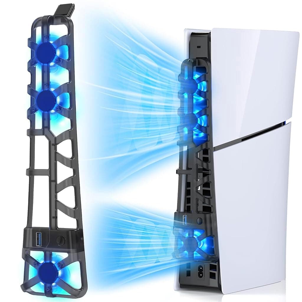 ZORBES PS5 Cooling Fan 3-Fan USB3 Cooler Compatible with PlayStation 5 Slim