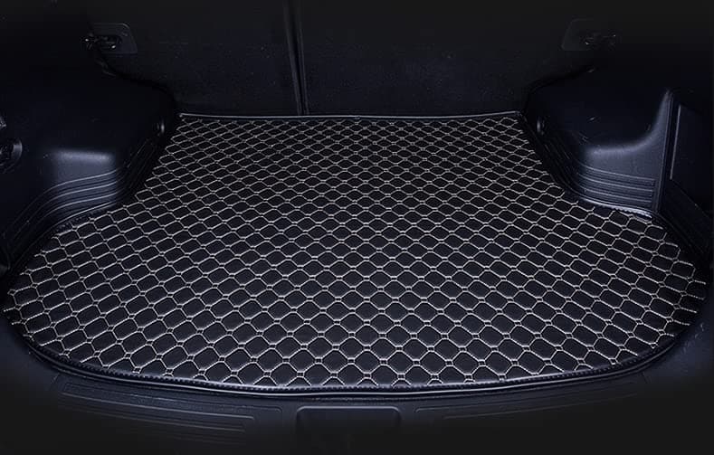 Car Boot Mat for Kia Sonet 2020-2023 |Black with Beige