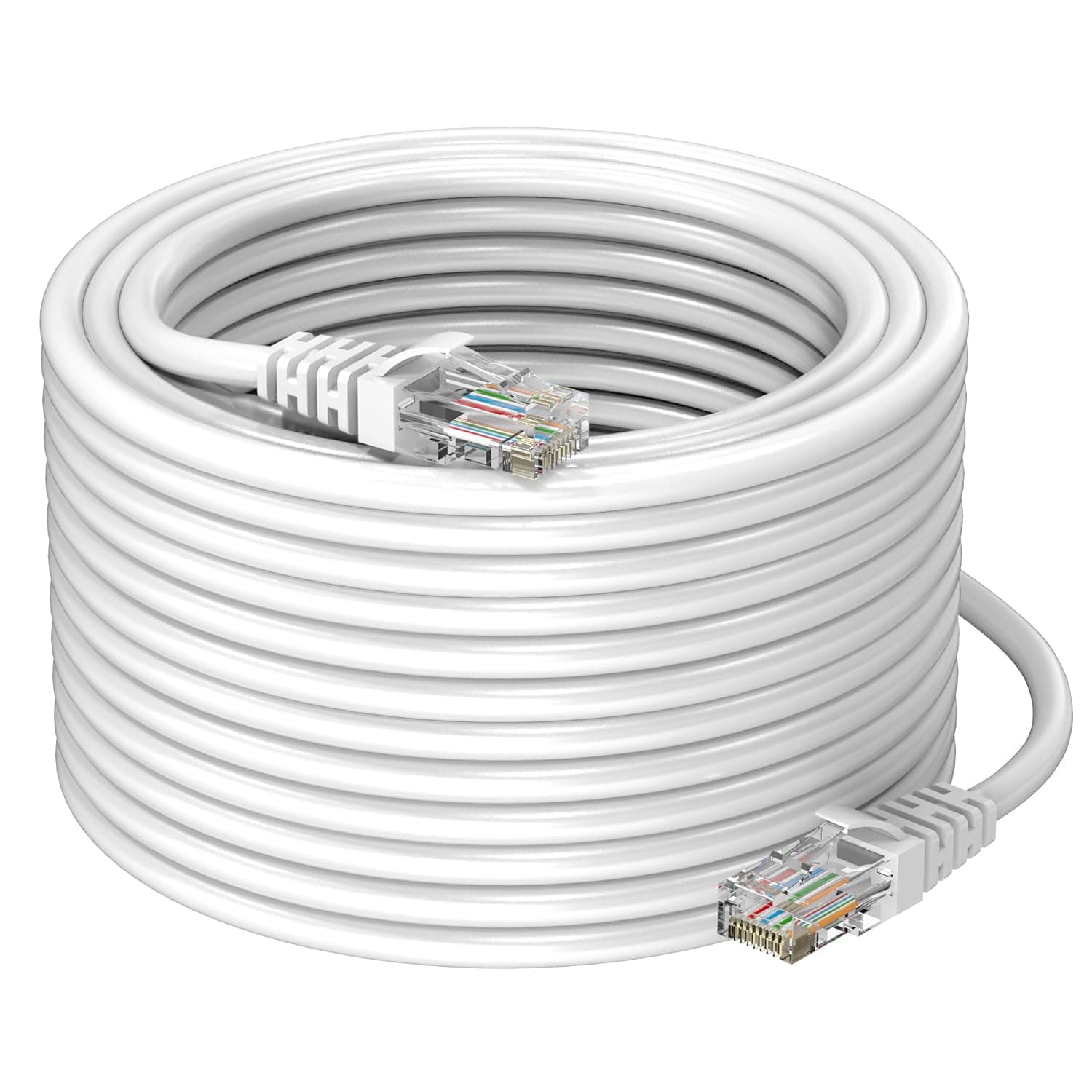Sounce Cat6 Ethernet Cable 40 Meter – High-Speed 550MHz / 10 Gigabit LAN Network Cable with RJ45 Connectors | Durable Patch Cord for Internet, Modem, Router, Computer & Office Devices (White)