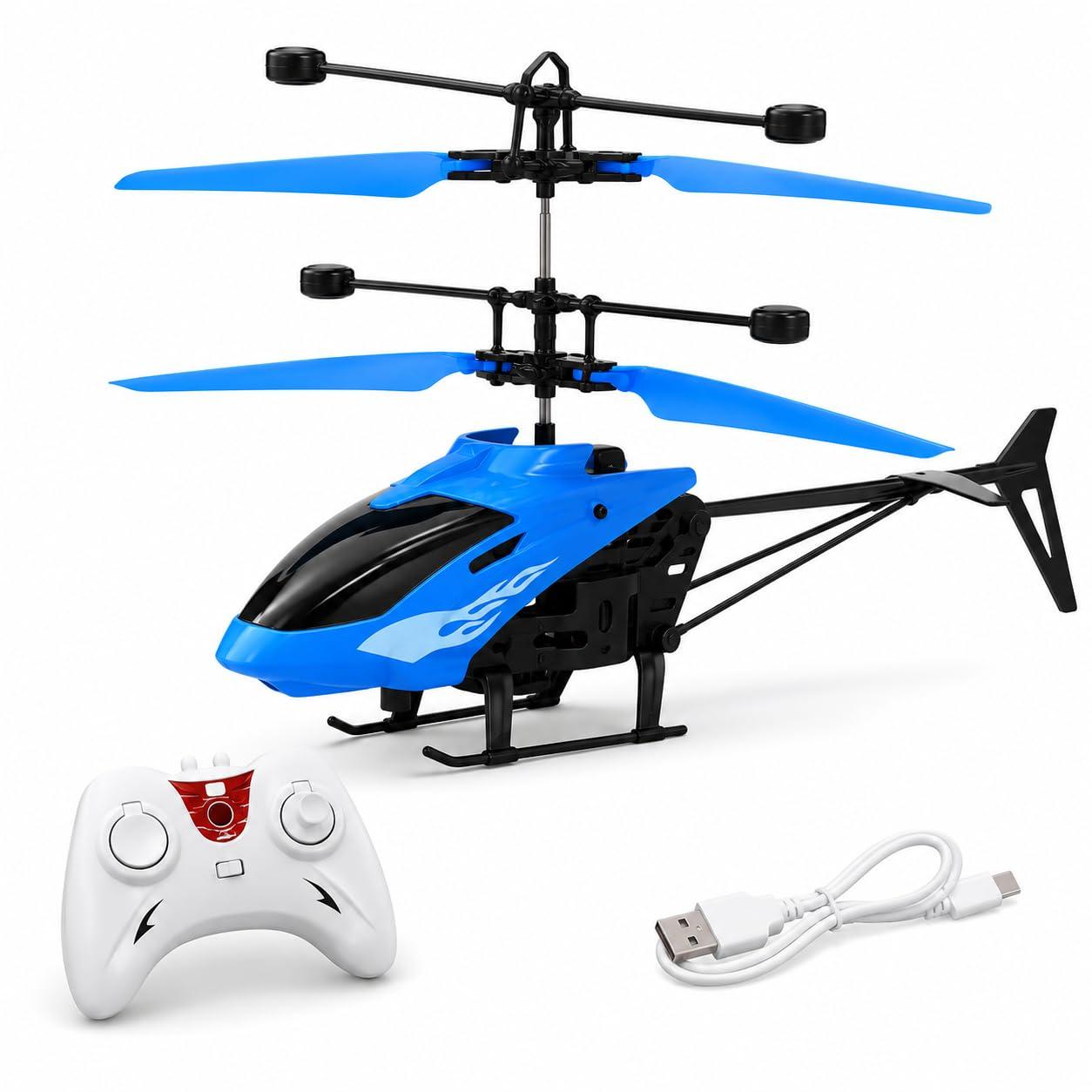 TOYNDIA Remote Control Helicopter for Kids with Hand Sensor Auto-Lift & LED Lights | USB Rechargeable RC Flying Helicopter Toy with Up & Down Control | Outdoor Gift for Boys & Girls (Random Colors)