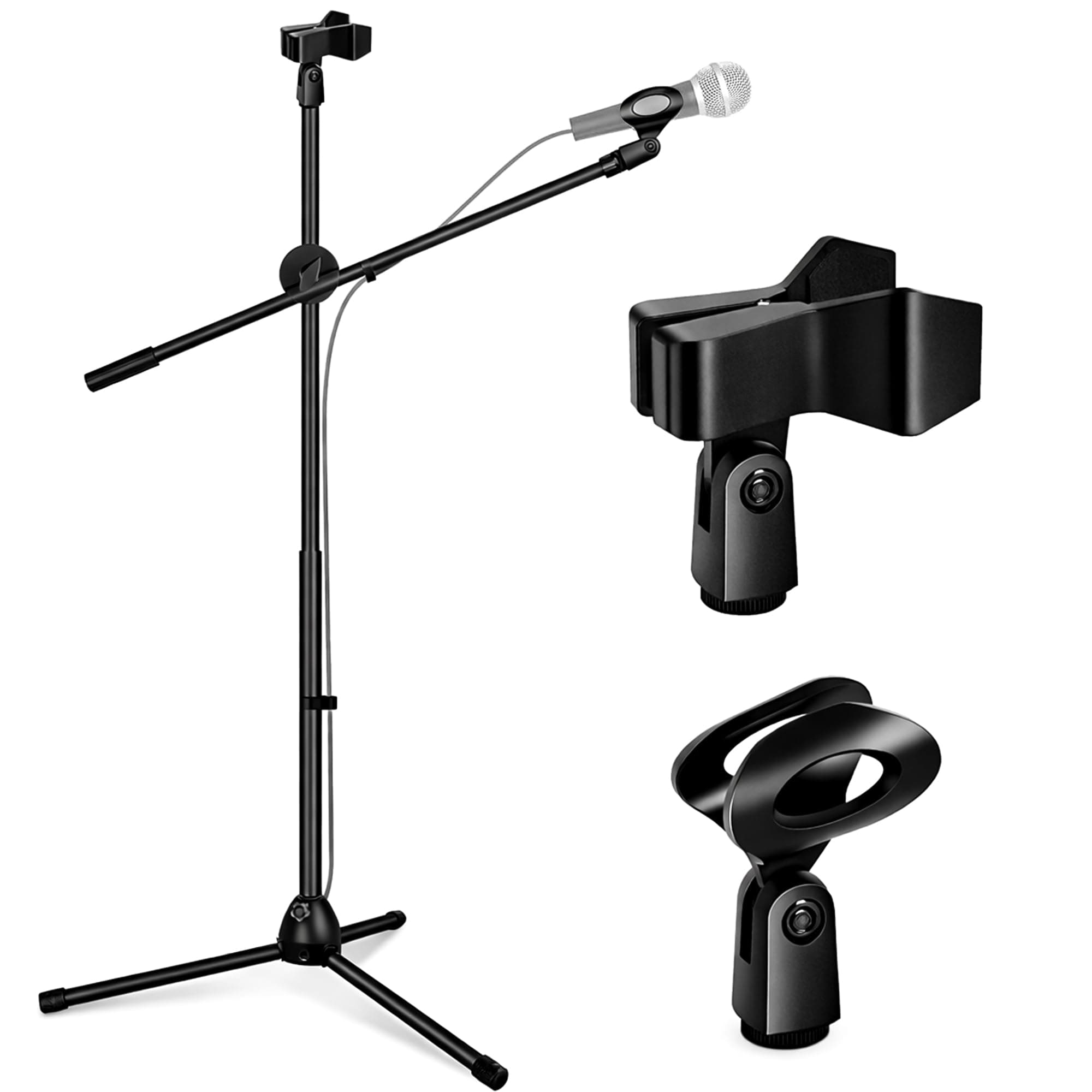Microphone Stand with Suspension Boom Scissor Arm/Mic Stand Holder/Studio Stand/Adjustable Suspension Boom Scissor/Arm for Voice-over/Gaming/Recording (M30 Mic Stand, Black)