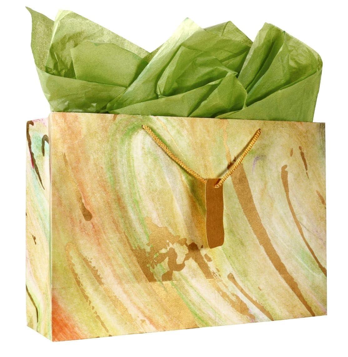 KidsyWinsy Pack Of 5 Waves Gift Bag (Large,16 * 5 * 11 Inches) With Tissue & Thank You Card-Paper Gift Bags | Return Gift Bags For Pooja, Baby Shower, Festive Gifting, Birthday, Wedding