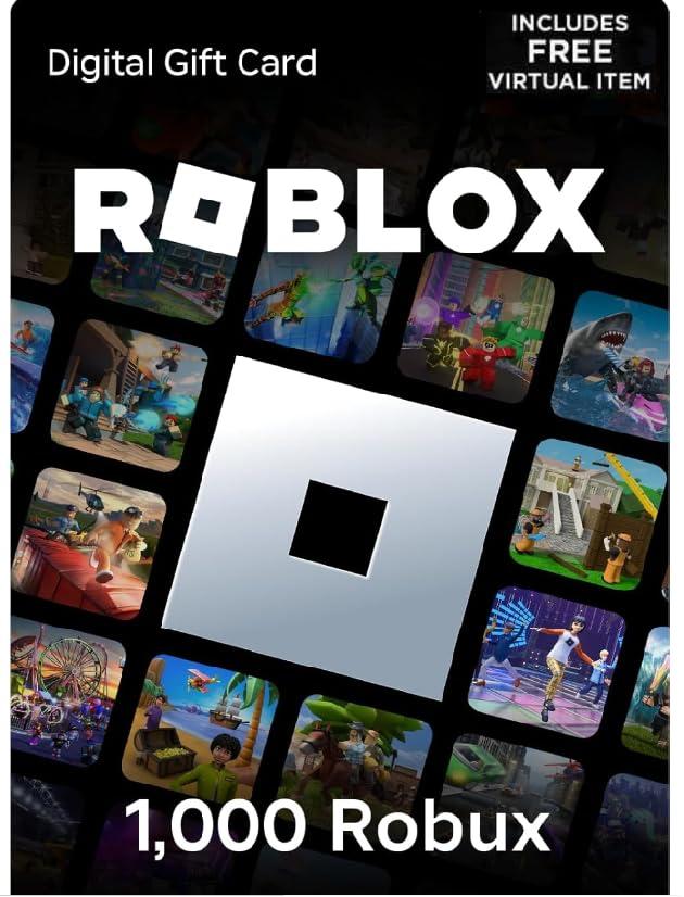 Roblox Gift Code 1000 Robux + Bonus Exclusive Virtual Item Code Only (Email Delivery)