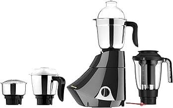 Butterfly Smart 750 Watts Mixer Grinder with 4 Jars | 3 Stainless Steel Jars & 1 Juicer | ABS Body | Heavy Duty Motor | 2 Years Manufacturer's Warranty | Grey