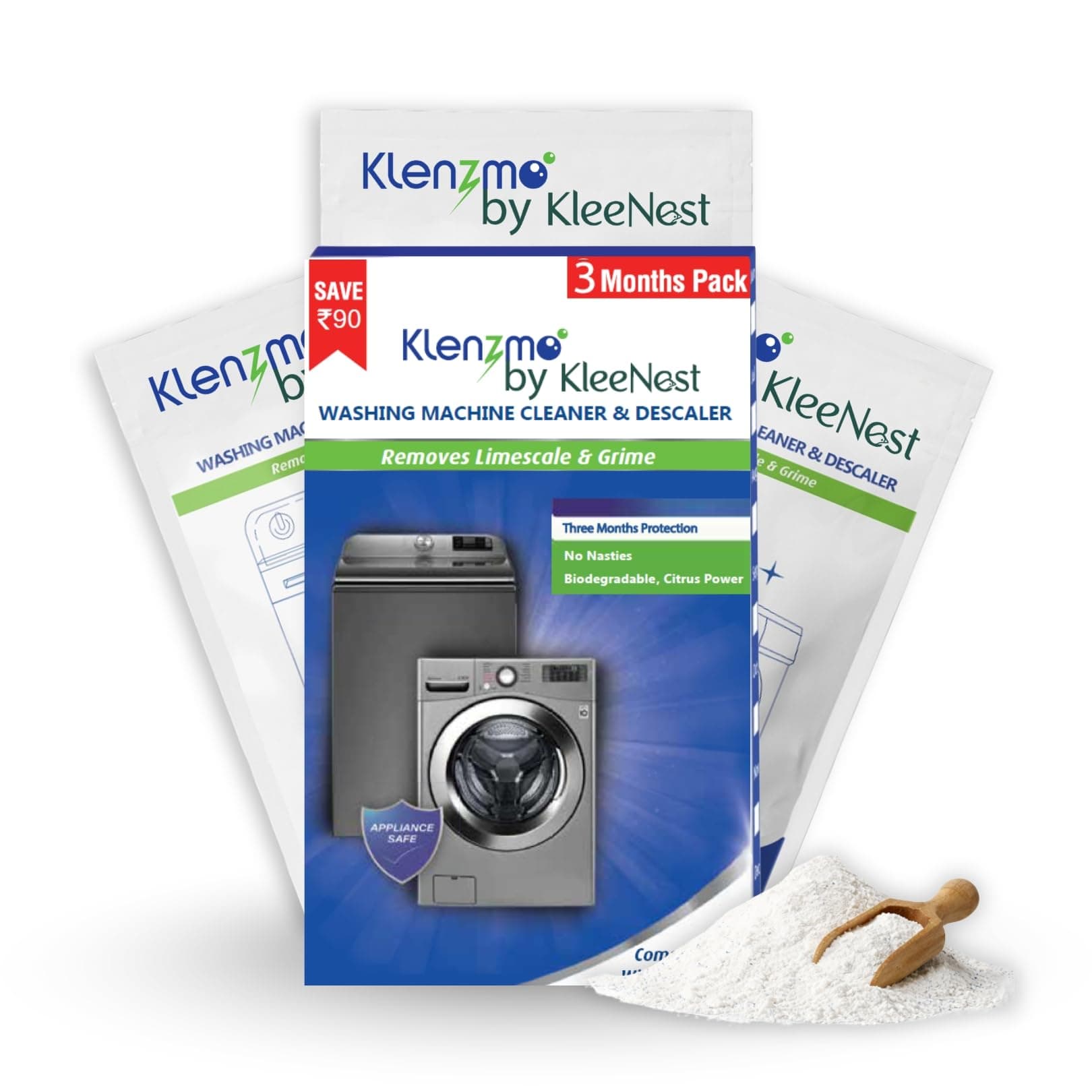 Klenzmo Washing Machine Descaling Powder – 180g x3 Pouches