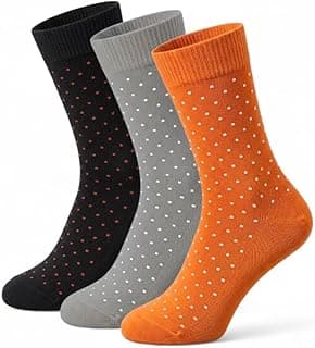 Sockscarving Feel The Comfort Men’s Bamboo Crew Length Socks, Soft Breathable Anti Odour Moisture Wicking Formal Casual Socks for Men, Stretchable Comfortable Polka Dot Pattern Socks (Pack Of 3)
