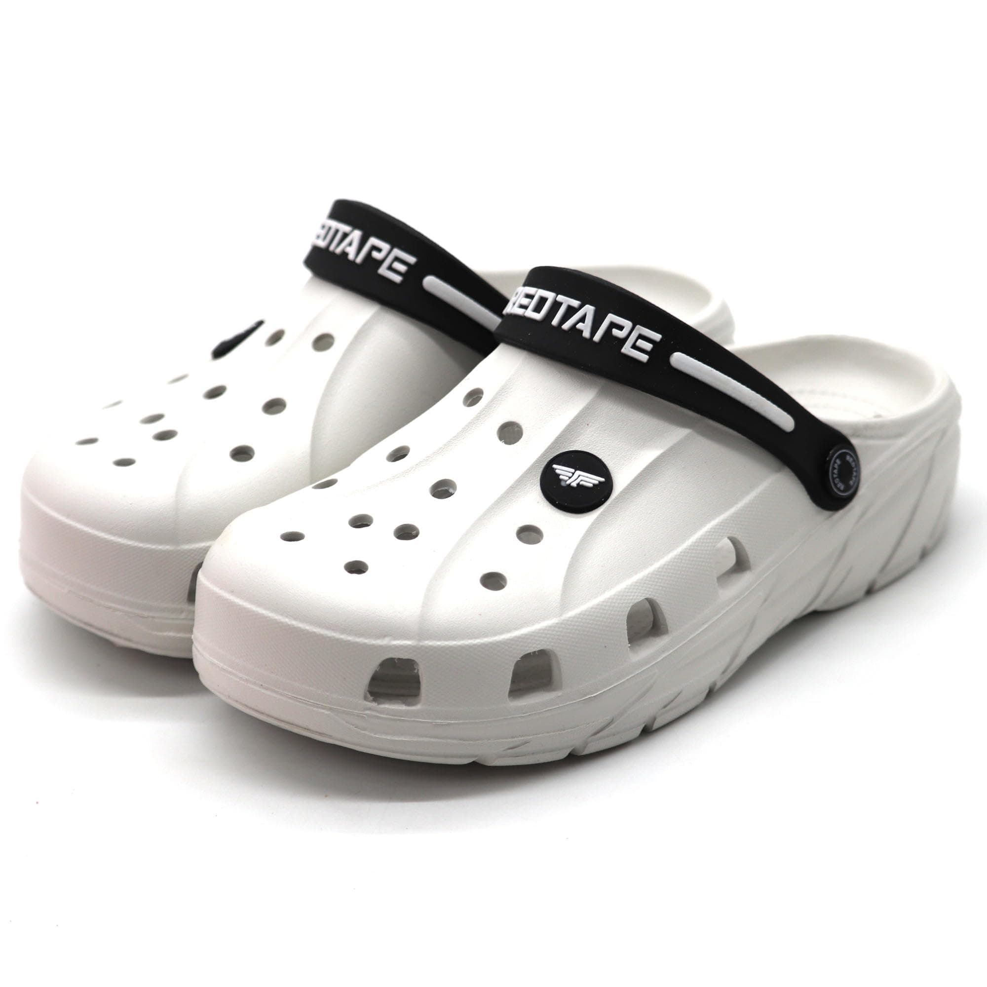 Red Tape Designer Comfortable Clogs, Sandals With Adjustable Back Strap For Men Off White - 6 Uk