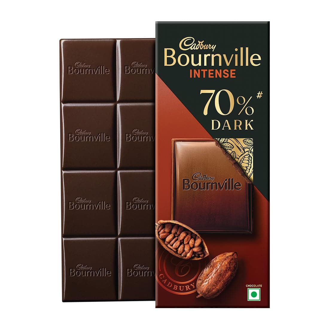 Cadbury Bournville Rich Cocoa 70% Dark Chocolate Bar, 75 Gm