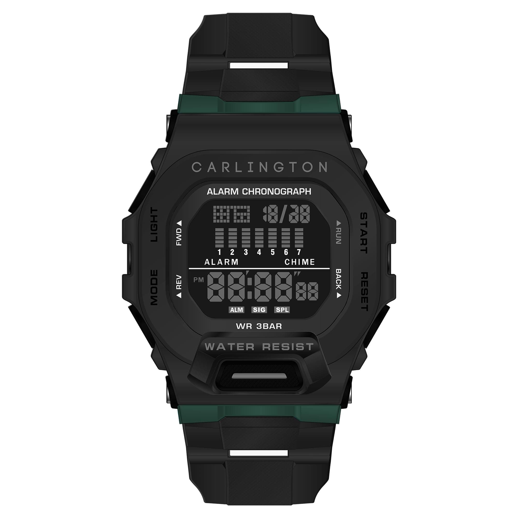 Carlington Digital Sports Watch, Dual Time, Alarm, Calendar, Stopwatch, Water-Resistant, Shock-Resistant, Back Light Display. The Perfect Watch for Men - CT 2106