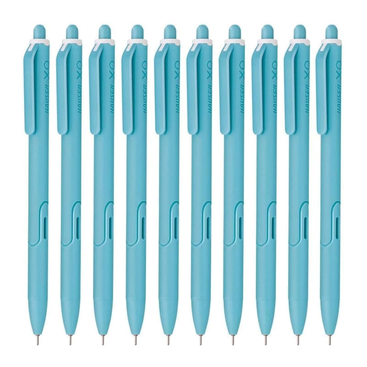 Hauser XO RT Retractable Ball Pen | Sleek Body & Minimalistic Design | Matt Finish & Solid Body Type | Low Viscosity Ink With Ultra Durable Tip | Blue Ink, Set Of 40