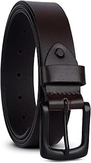 HAMMONDS FLYCATCHER Belt for Men Leather Original - Adjustable Waistband up to 46 Inches Belt for Jeans & Dress Pants - 1.5" Width - Zinc Casted Buckle - Formal & Casual Wear - Branded Men Belts