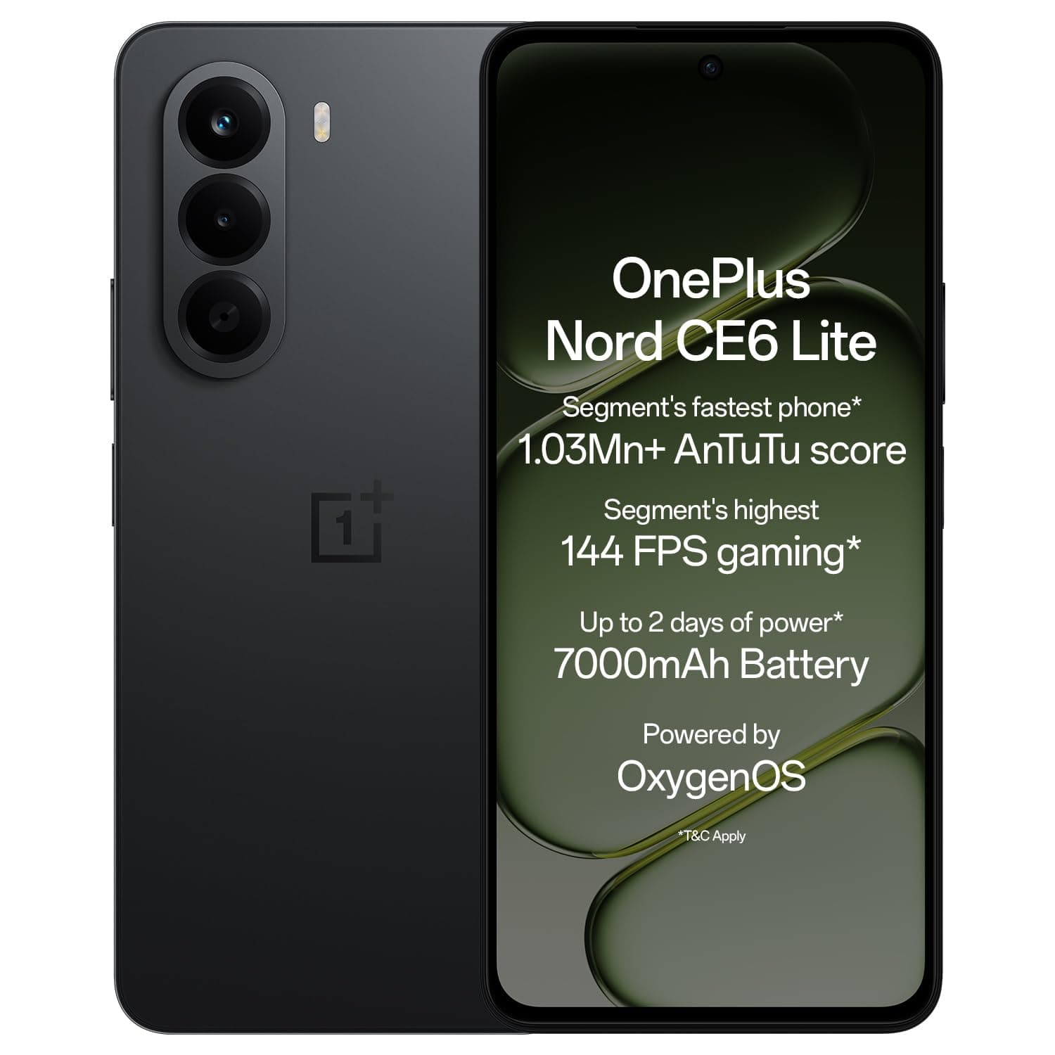 OnePlus Nord CE6 Lite | 6GB+128GB | Hyper Black | Segment's Fastest Dimensity 7400 Apex Processor | 7000mAh Battery | Segment's Highest 144Hz Refresh Rate | 50MP Main Camera, 4K Video Recording