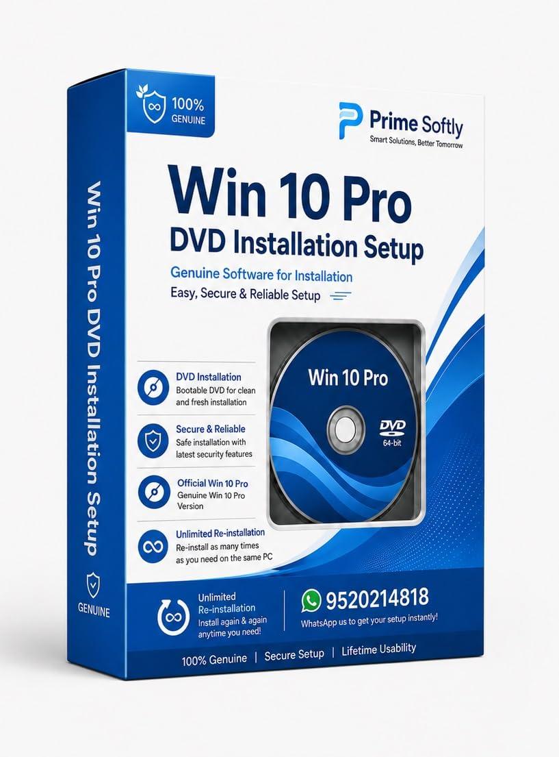 Win 10 Pro Bootable Installation DVD | Easy PC Formatting & Fresh System Setup | Secure Installation Media
