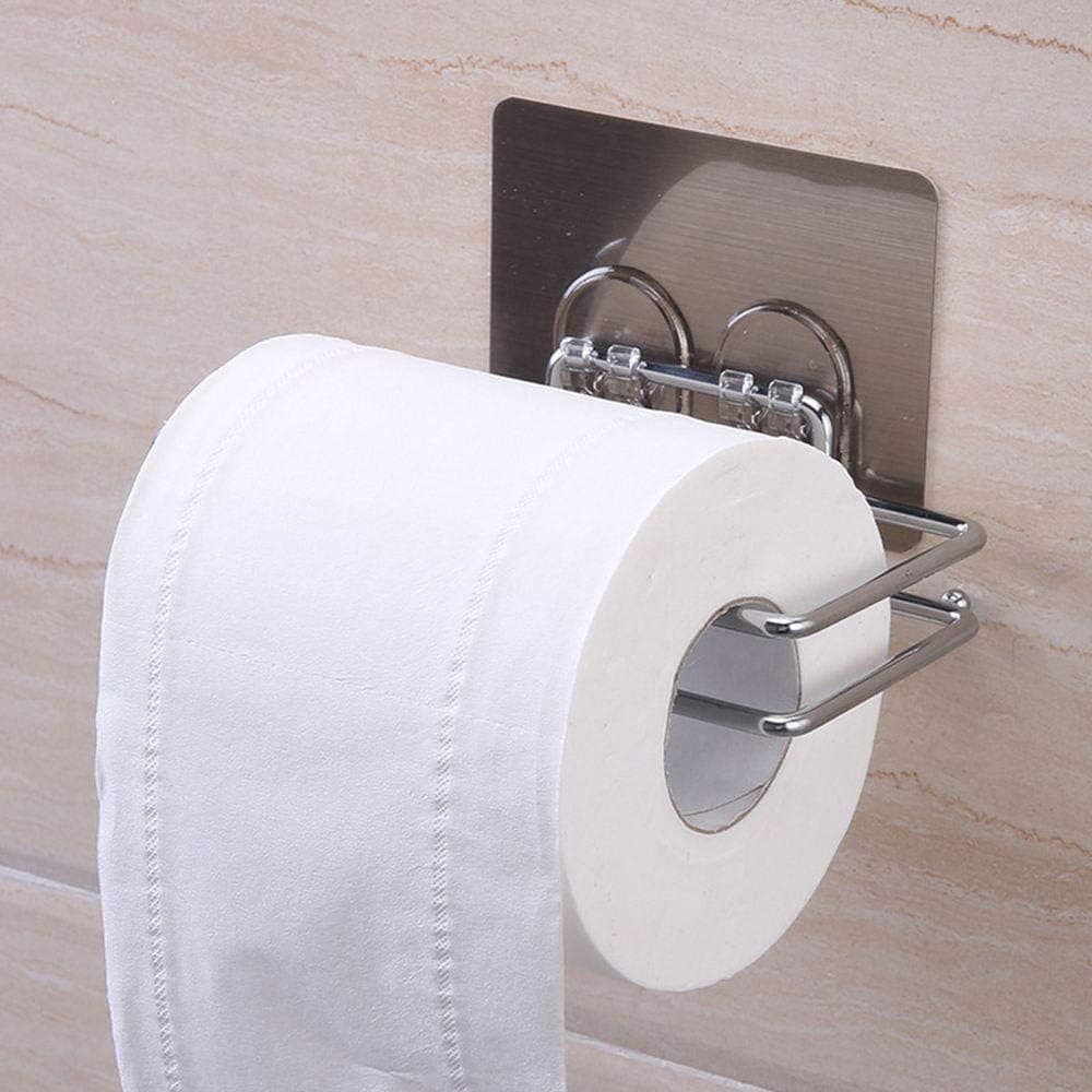 K.K.VILLA Stainless Steel No Drill Self Adhesive Toilet Paper Holder/Tissue Paper Roll Holder/Bathroom Rack for Kitchen/Towel Holder