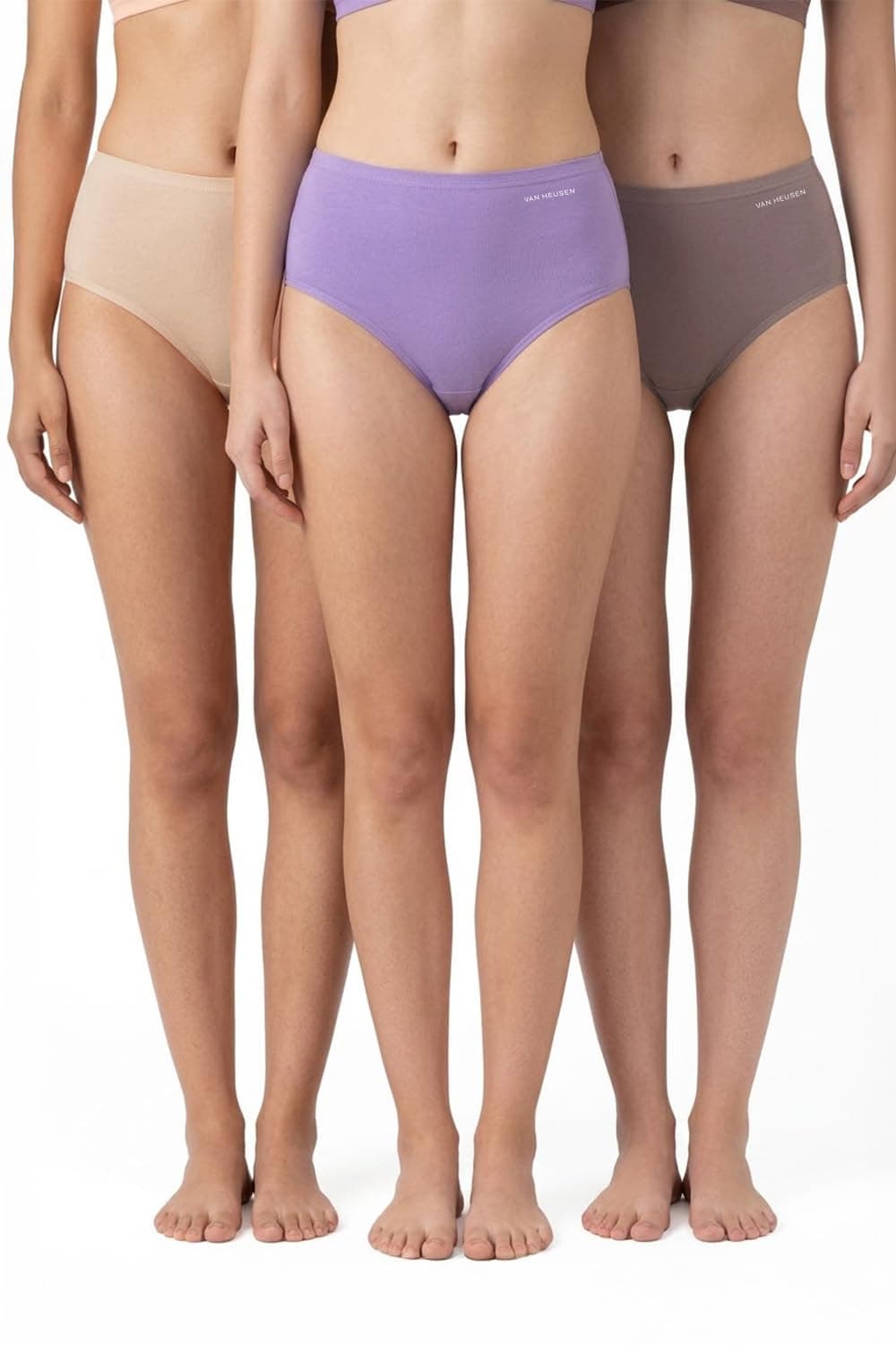Van Heusen Women Hipster Panty - 100% Super Combed Cotton - Pack of 3 - Anti Bacterial, No Marks Waistband, Wicking_11101_Light Assorted Solid_M