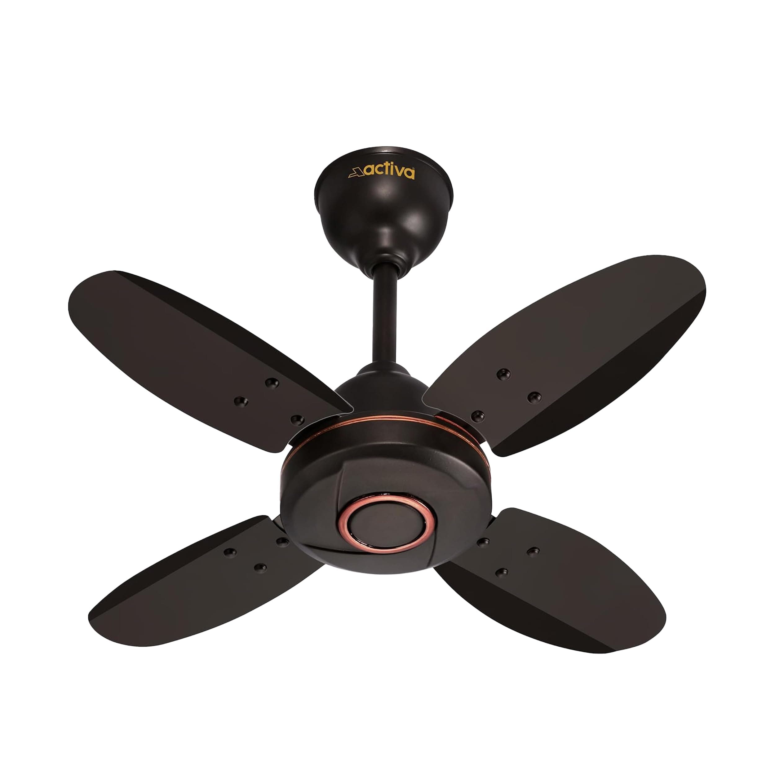 ACTIVA Ornet 600mm Ceiling Fan for Kitchen & Small Rooms | 4 Blade High Speed Fan | 850 RPM Powerful Air Delivery | Anti-Dust Coating | Energy Efficient Ceiling Fan | 2 Years Warranty | Smoke Brown