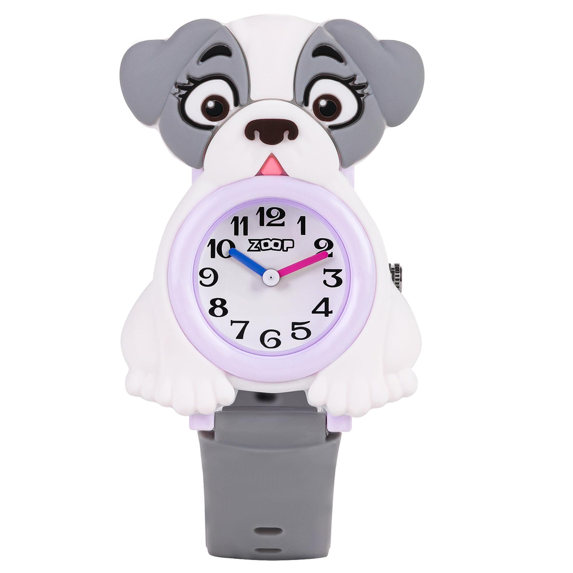 Zoop Analog Doggy Watch with White Dial & Grey Strap for Boys Girls Kids, from House of Titan - 26044PP01