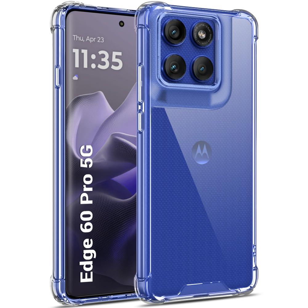 TheGiftKart Crystal Clear Back Cover Case for Motorola Moto Edge 60 Pro 5G | Shock Proof 360° Protection | Hard Clear Back Cover Case for Motorola Moto Edge 60 Pro 5G (PC & TPU, Transparent Bumper)