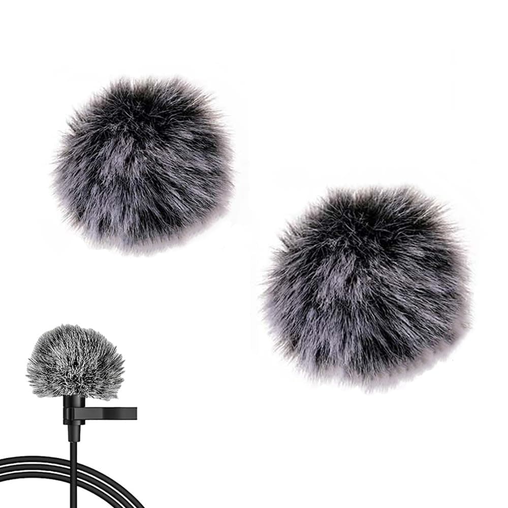 2 PCS Furry Windscreen Mic Covers for Lapel Microphones, 5mm & 10mm