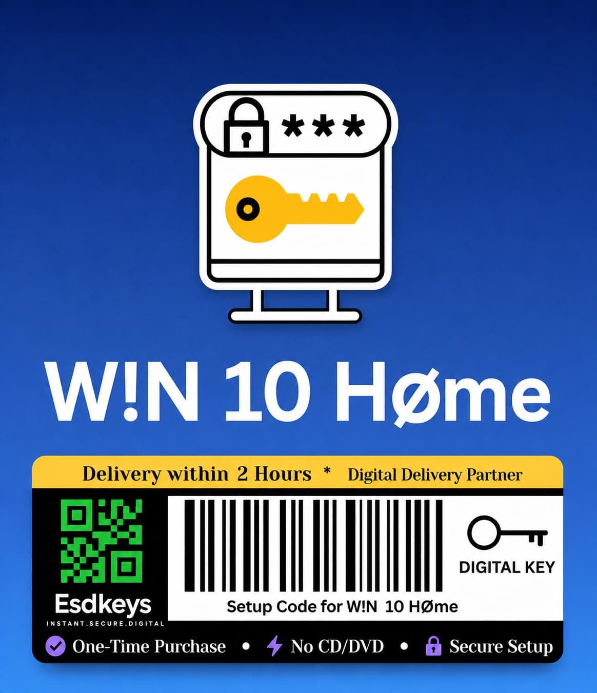 10 Home Edition Operating System for PC | 1 User | 32/64 Bit | Compatible with Windows 10 and 11 | No CD/DVD | Delivery Within 2 Hours | EsdKeys