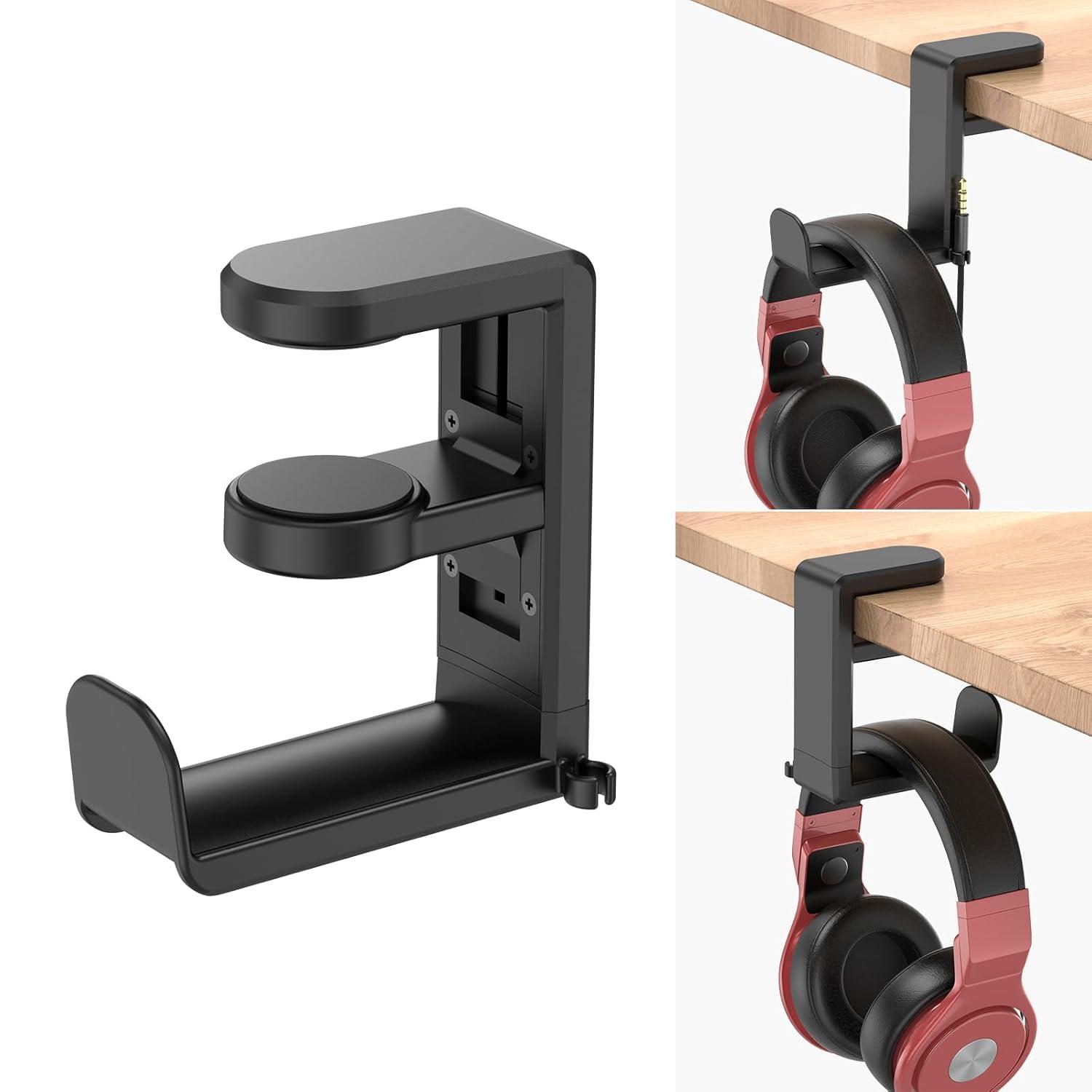 Techzere 360° Swivel Headphone Hanger for Tables