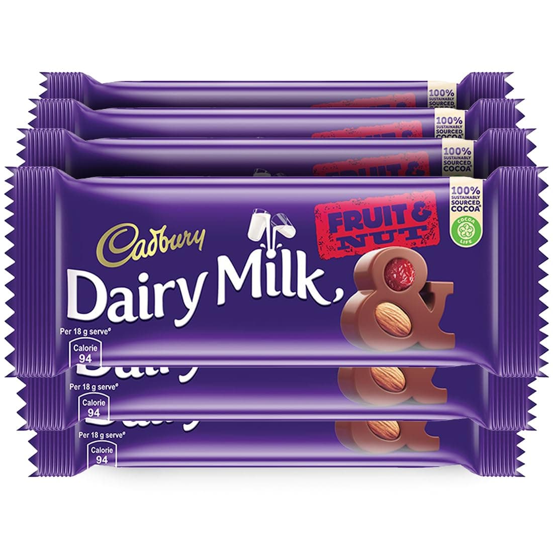 Cadbury Dairy Milk Fruit & Nut Chocolate Bar, 36 G - Pack of 6 (6 X 36 Grams)
