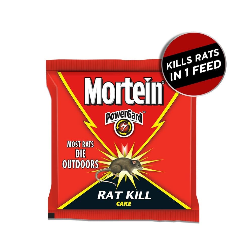 Mortein Powergard Rat Kill Cake, 100 G | Kills Rats Outdoors In One Feed | Effective Against All Types Of Rats, Pack Of 1
