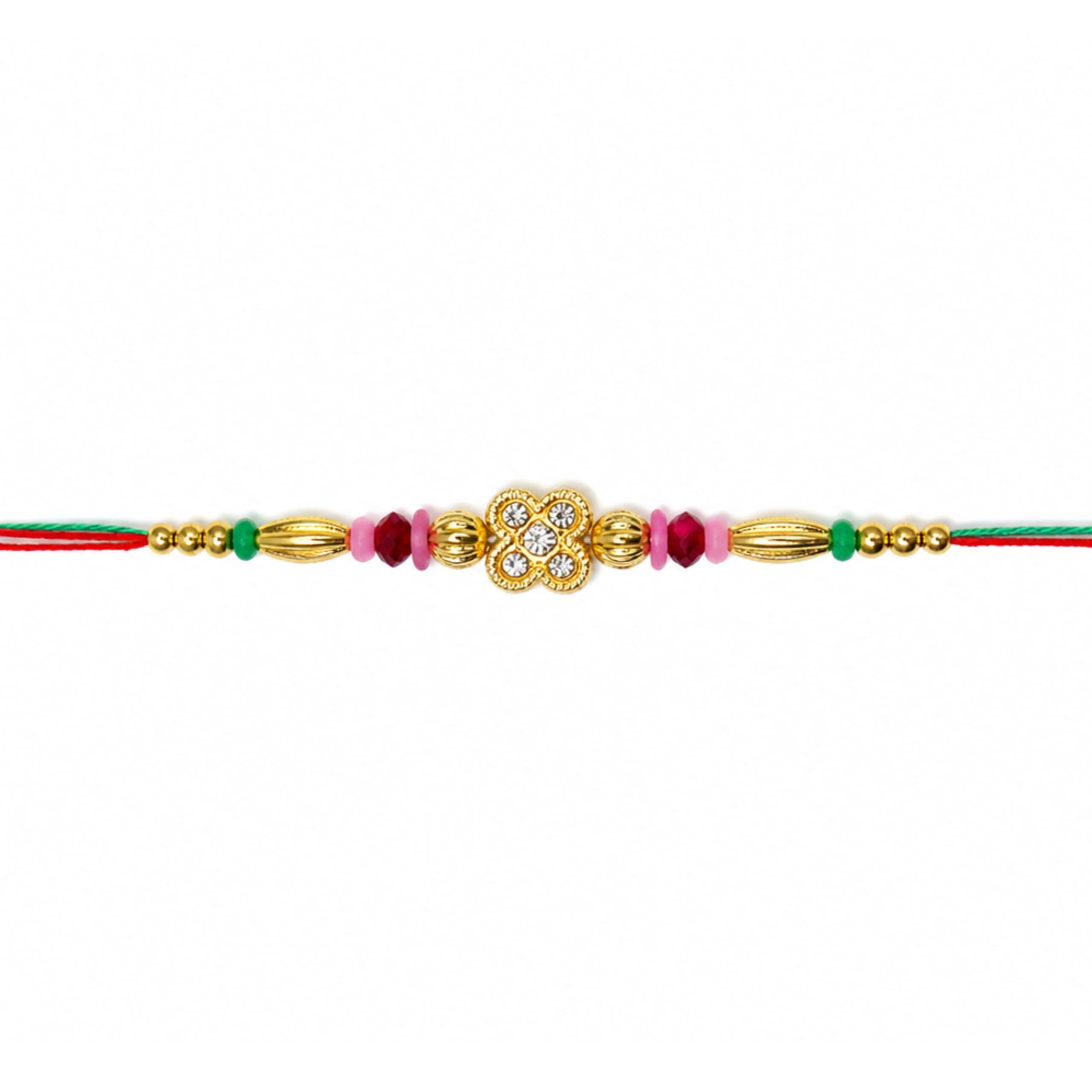 Shreeji Creations Golden flower rakhi