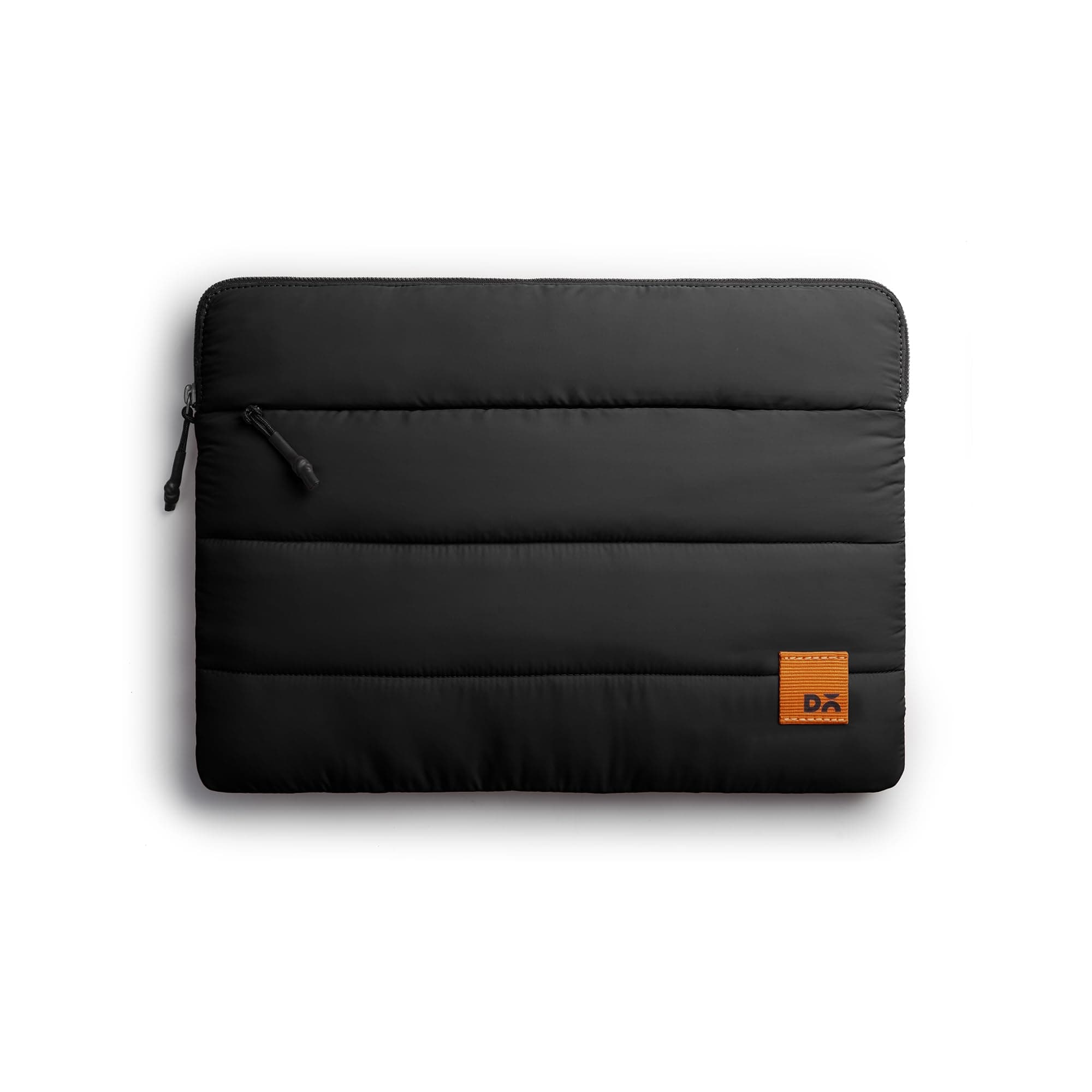DailyObjects Medium Stria Portable Laptop Sleeve | Durable Polyester | Compatible with Laptop/MacBook Air/Pro Upto 14 in | Water Resistant Fabric |Padded Compartment with Zip Closure - Carbon Black