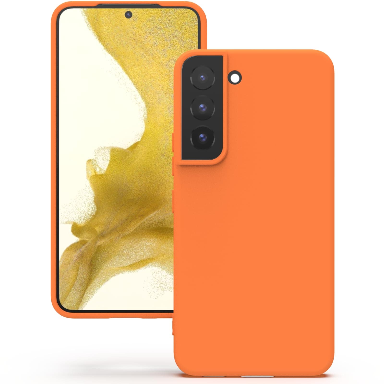 YATWIN Silicone Back Case for Samsung Galaxy S22 Plus, Soft-Touch Phone Back Cover for Samsung Galaxy S22 Plus - Orange