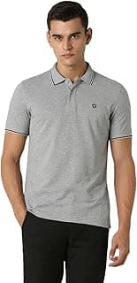 Van Heusen Men's Cotton Solid Regular Fit Collar Polo T-Shirt