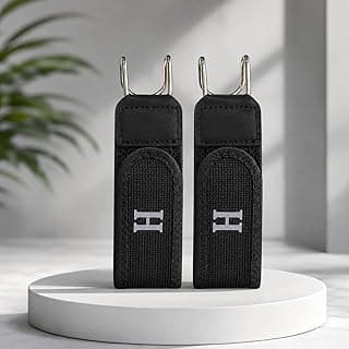 PUJI Buckleless Elastic Belt with Metal Hook – Invisible Stretch Waist Belt for Men & Women, Tactical Buckle-Free EDC Work Belt (1 Pack)