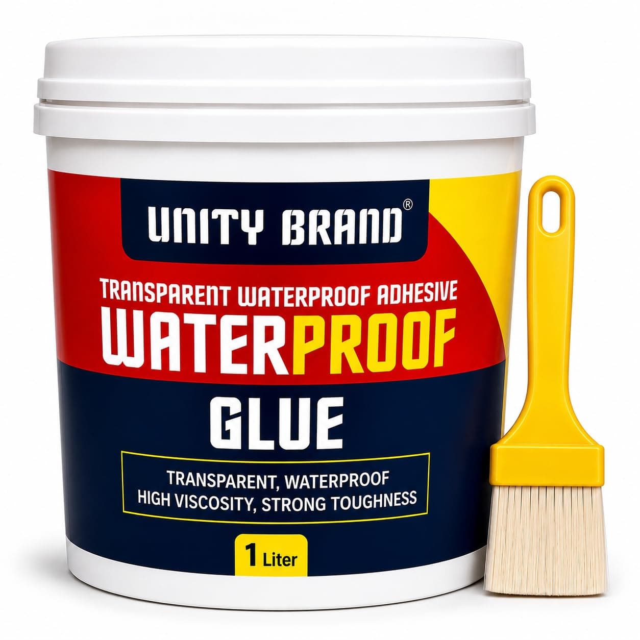 UB Unity Brand Transparent Waterproof Glue for Leakage, Epoxy Resin for Flooring, Crack Seal Agent Waterproofing for Roof Leakage Solution Indoor Outdoor Waterproof Adhesive Sealan (1 kg Glue)