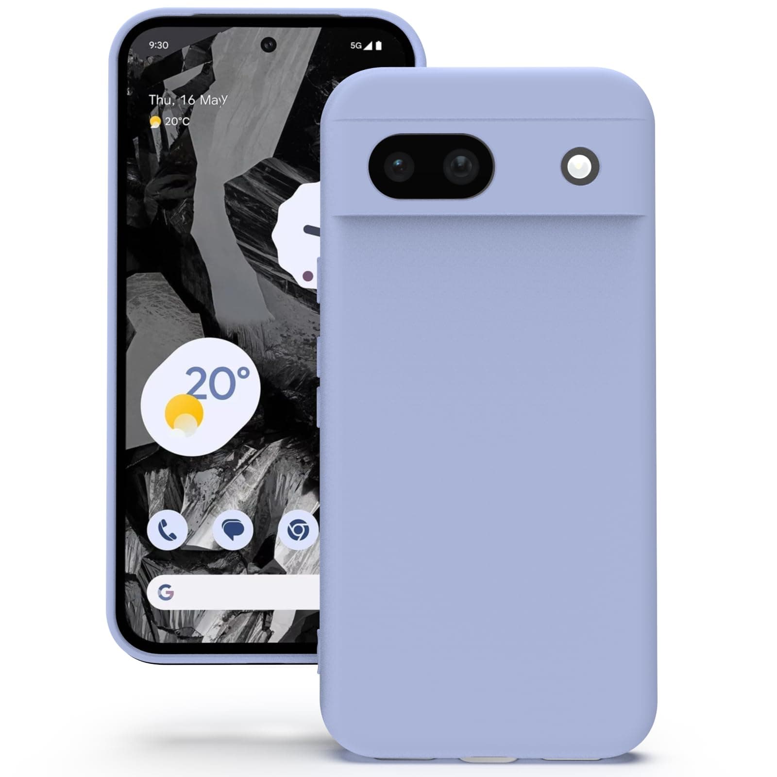 YATWIN Silicone Back Case for Google Pixel 8A, Soft-Touch Phone Back Cover for Google Pixel 8A - Lilac