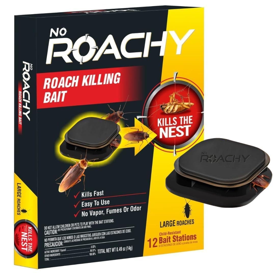 Noroachy Natural Cockroach Killer Bait for Kitchen, Bathrooms & Cabinets, Outdoor & Indoor - All in One Solution (12 Bait)