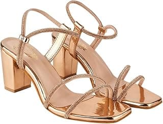 Shoetopia Stylish Strappy Block Heels for Women – Open Toe Ankle Strap Sandals || Perfect for PartiesWeddings & Night Out Comfortable & Stylish
