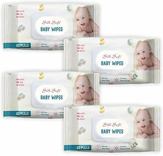 Baby Wet Wipes with Lid – 328 Wipes (82 x 4 Packs) | Fragrance-Free, Alcohol-Free & Hypoallergenic | Extra Thick, Moisturizing & Gentle on Sensitive Baby Skin