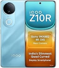 iQOO Z10R 5G (Aquamarine, 8GB RAM, 128GB Storage) | 32MP 4K Selfie Camera | Quad-Curved AMOLED Display | Dimensity 7400 Processor with 750K+ AnTuTu