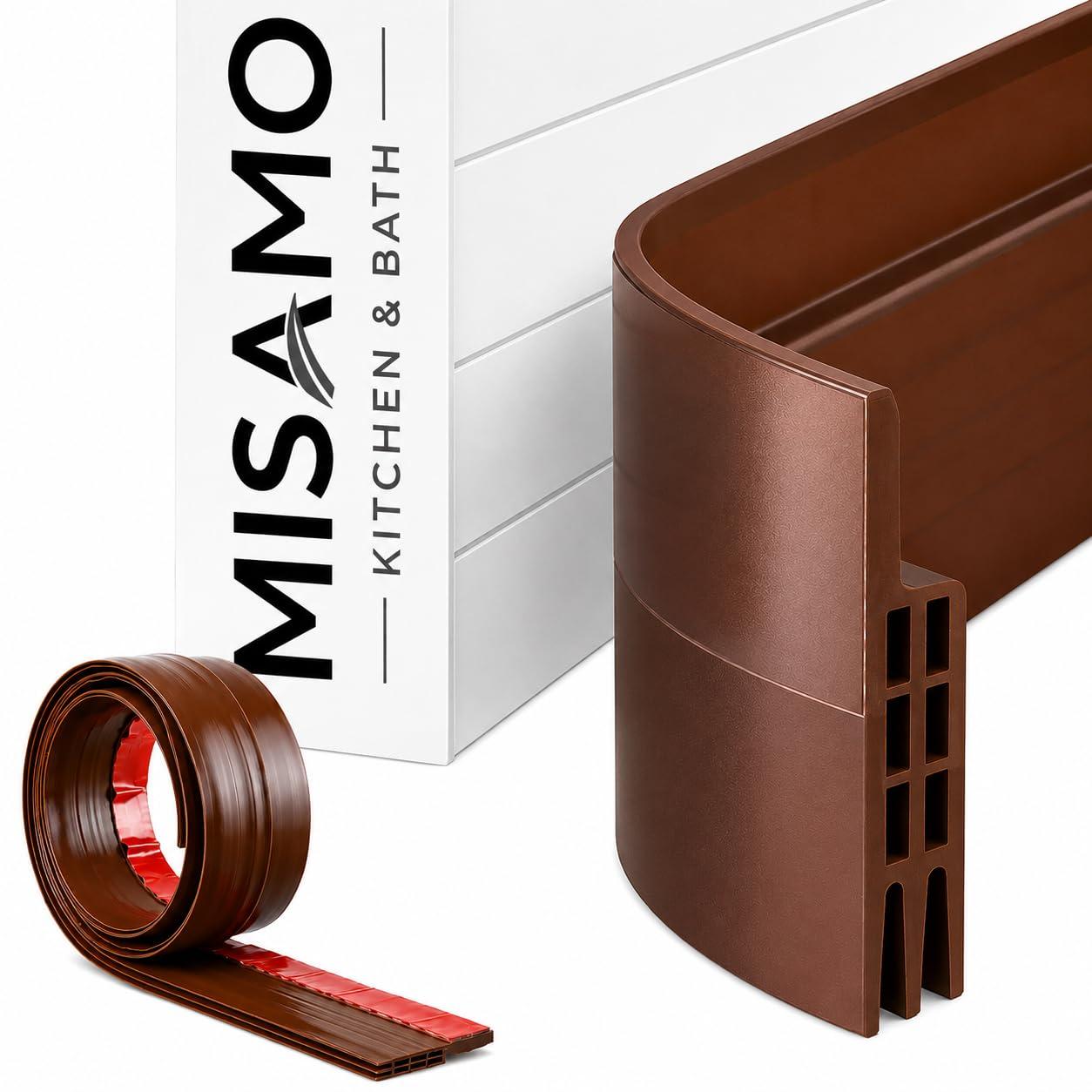 Misamo Enterprise Door Bottom Sealing Strip, 100 cm, Self-Adhesive Rubber Gap Filler, Draft Stopper, Brown (Brown, 39 inch Pack of 1)