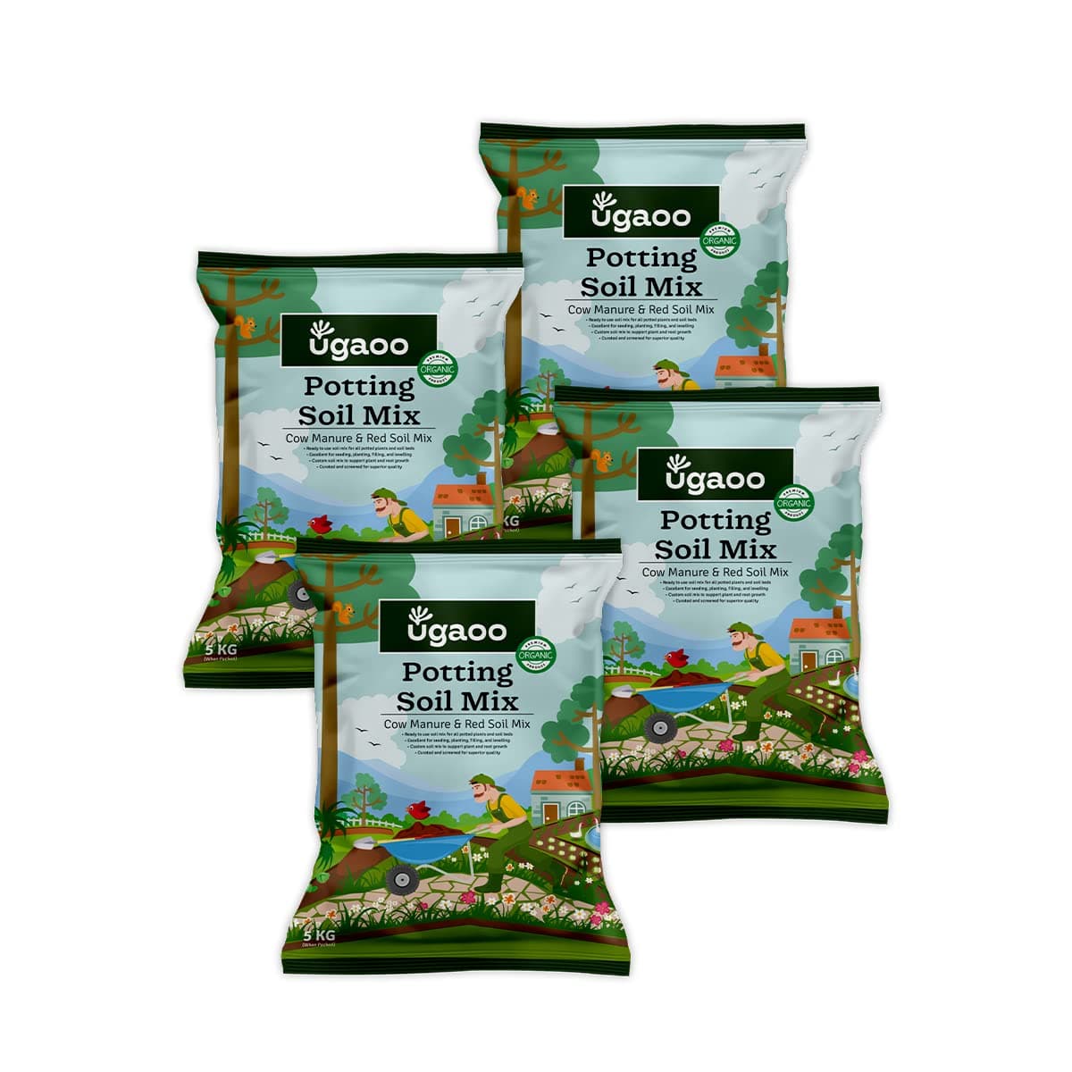 Ugaoo Ready-to-Use Potting Soil for Plants 20 Kg | Organic Potting Mix with Red Soil and Cow Manure for Indoor Outdoor and Flowering Plants | Ideal for Home Pots Balcony, Terrace & Repotting