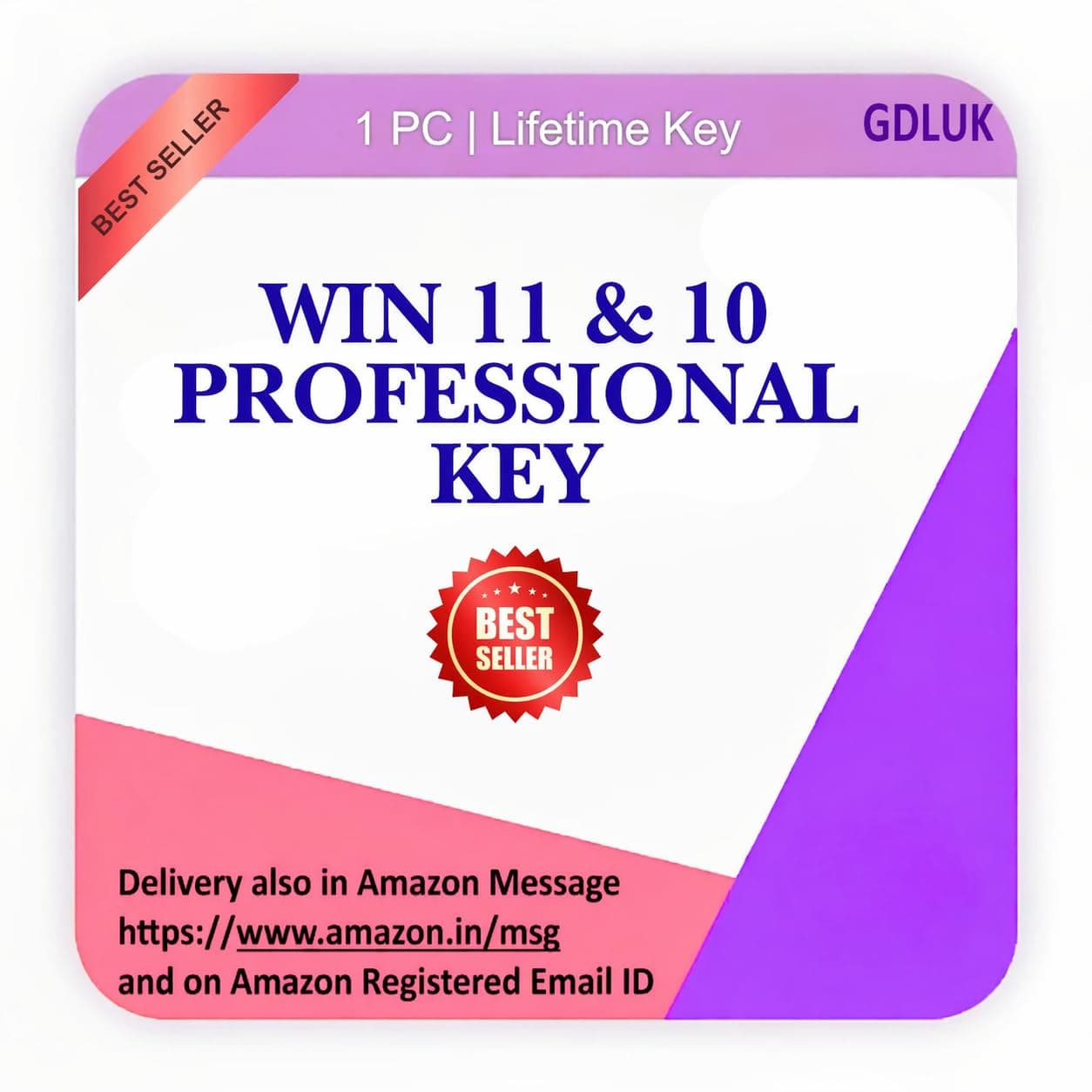 Win 10/11 Pro Online License Key (1 Users/PC, Lifetime Validity) 32/64 Bit| Online Updates & Reinstallations | Email delivery