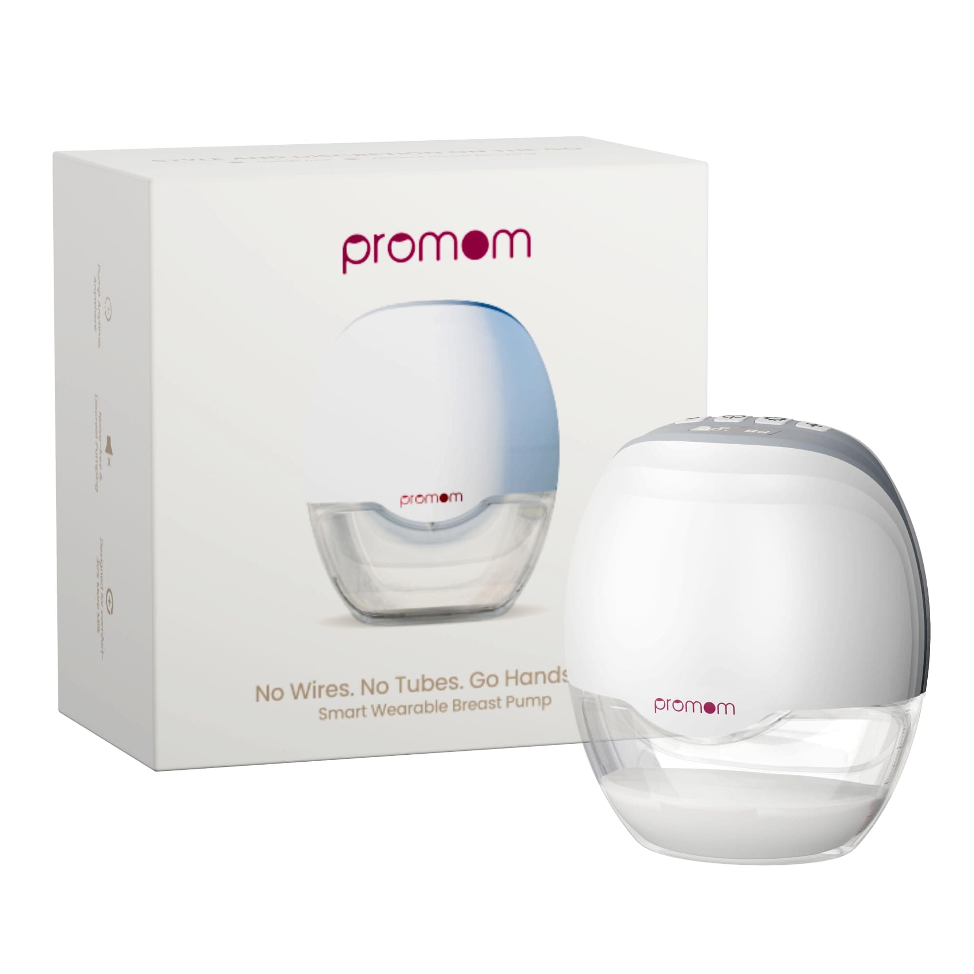 Promom Neo Wearable Electric Breast Pump for Feeding Mothers, Automatic Hands-Free Pumping Machine with 3 Modes & 8 Suction Levels, Portable & Cordless with USB Charging, FDA Approved, Patented DIAPHRAGM CASE Technology, Best-In Class Suction-450MmHg/60KPA, Smart LED Display, 160ml BPA-Free Milk Cup, Quiet & Compact (1 Year Warranty) - Pack of 1