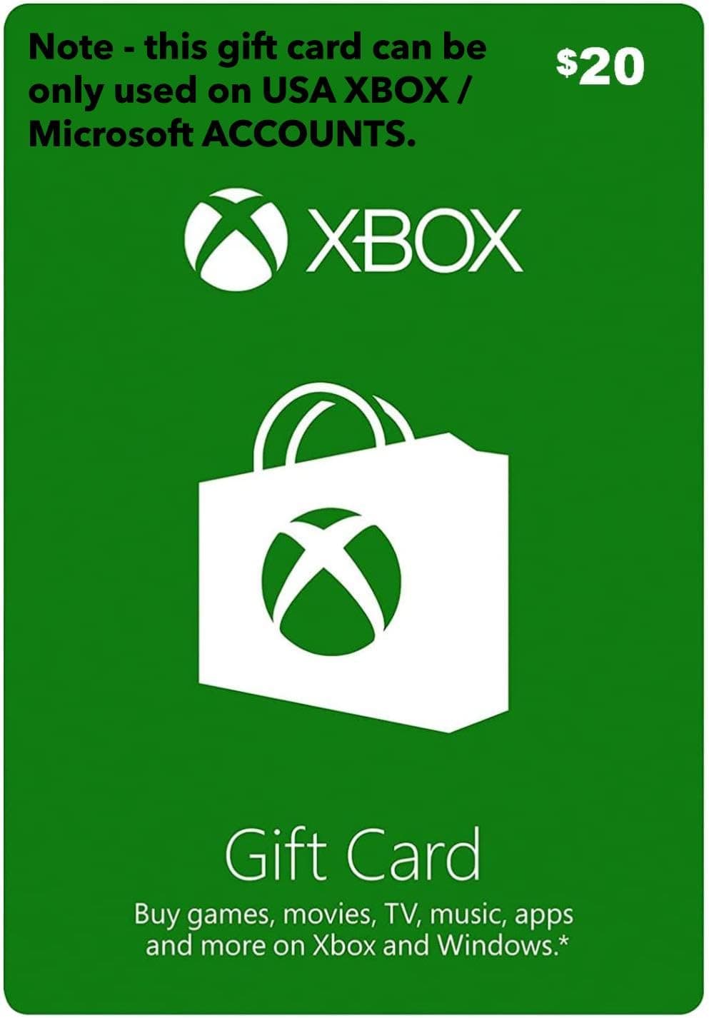 Xbox Live Gift Card $ 20 USD (Digital Code- Email Delivery Within 1 Hr)