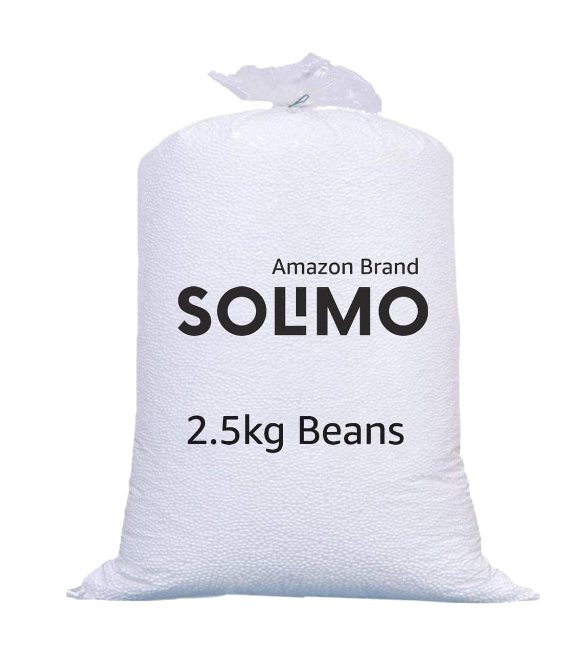 Amazon Brand - Solimo 2.5 KG High Density Beans Refill Pack Fillers for Bean Bag, Sofa, Pouffes | Beans Fillers for Bean Bags | (White)