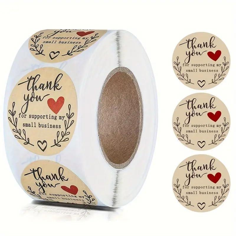 Ranjkri 2000pcs Watercolor Thank You Stickers, Round Thank You Adhesive Sticker for Small Business Wedding Supplies Packing Stickers Gift Wrap (4, Thank You for Supporting My Small Business)