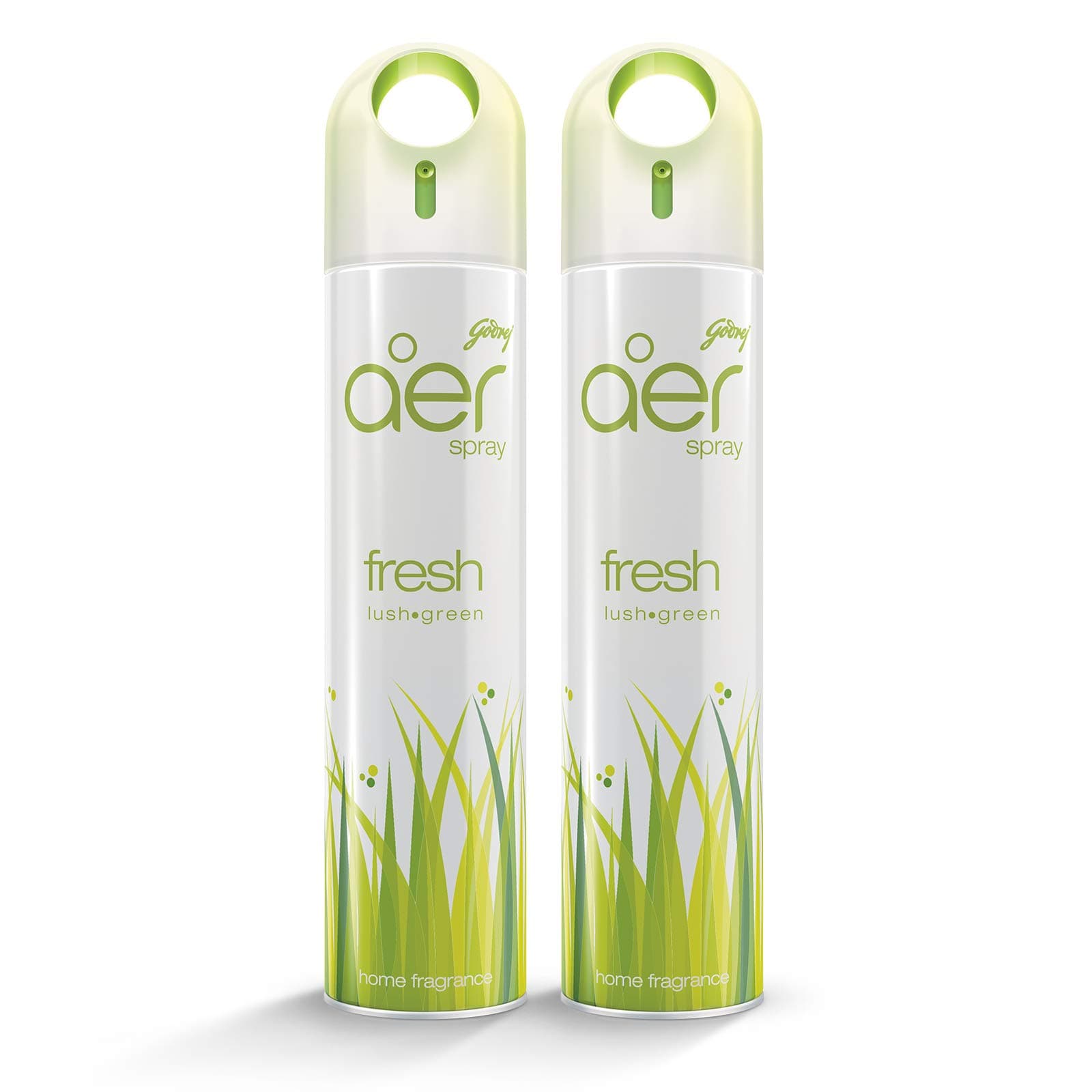 Godrej aer Spray | Room Freshener for Home & Office - Fresh Lush Green | Pack of 2 (220 ml each)| Long-Lasting Fragrance