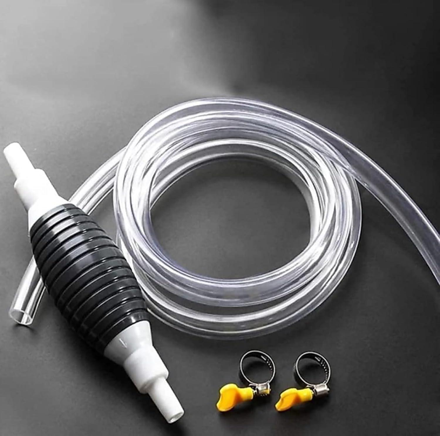 Fuel Transfer Pump Kit, Flow Siphon Hand Oil Pump Portable Manual Car Fuel Transfer Pump for Petrol Diesel Oil Liquid Water Fish Tank Pump Portable High Flow Fuel Transfer Pump Kit (2 Meter)